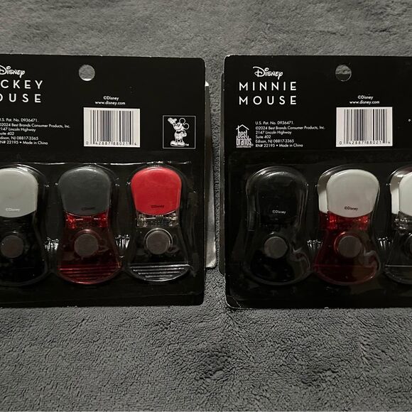NEW Disney 3 Pack Mickey/ Minnie Mouse Magnetic Bag Clips Set ❤️🖤🤍 - Picture 3 of 4